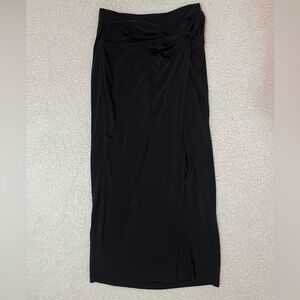Express Black Knotted Midi Skirt
